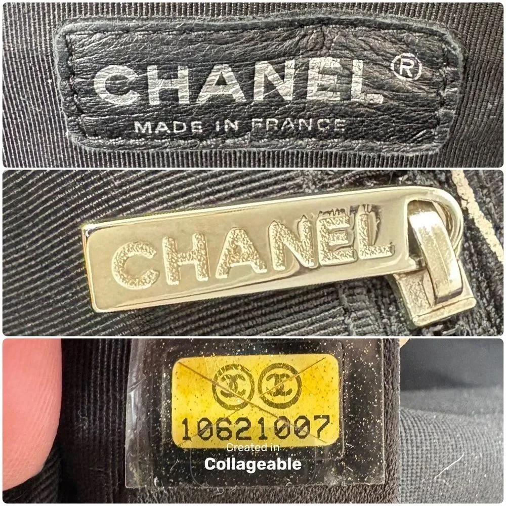 Y2K Vintage CHANEL Canvas Camellia Flower Tote Authentic Acrylic Chain Strap - Picture 3 of 11